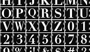3 Inch Letter Stencils Symbol Numbers Craft Stencils for Painting on Wood, 47 Pcs Reusable Alphabet Templates Interlocking Stencil Kit for Wall Fabric Door Porch Rock Chalkboard Sign DIY Art Crafts