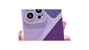 YKCZL Compatible with iPhone 14 Pro Max Phone Case,Cute Splice Color Geometry Art Pattern for Women Girls,Soft TPU Wear-Resistant Full Camera Lens Protective Case for iPhone 14 Pro Max-Purple