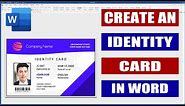 How to Create an ID Card in Word | Microsoft Word Tutorials