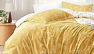 Bedsure Queen Comforter Set - Yellow Comforter, Cute Floral Bedding Comforter Sets, 3 Pieces, 1 Soft Reversible Botanical Flowers Comforter and 2 Pillow Shams
