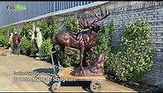 Antique Large Bronze Elk Statue for Outdoor Garden Decor Bronze Deer Sculpture for Sale