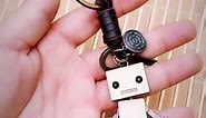 Vintage Key Chain, Metal Robot Leather Hand Woven Key Rings