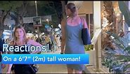 Reactions to a 6ft7 (2m) tall woman in Italy.