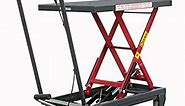 Hydraulic Lift Cart, 500 Lb. Capacity, 28" x 18" Platform, 9" to 28.5" Lift Height, Includes Rubber Anti-Slip Pat, Manual Scissor Lift Table, 98 Pounds Net Weight, Pake Handling Tools