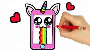 HOW TO DRAW A CUTE CELL PHONE SMARTPHONE