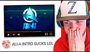 Ali-A reacts to YouTubers using the Ali-A INTRO... (LazarBeam, Ninja + MORE)