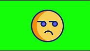 Animated Angry Face Emoji Animation on Green Screen | 4K | FREE TO USE