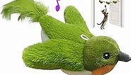 Cat Toys Chirp Chickadee, Interactive Cat Feather Toys, Retractable Cat Teaser Toy, Hanging Toys for Indoor Cats Exercise, Kitten Kitty Fun Mental Physical Toys, Green (1 Pack)