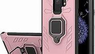 Samsung S9 Case, Galaxy S9 Case, Yiakeng Military Grade Protection Shockproof Cover Case with Ring Bracket for Samsung Galaxy S9 (Rose Gold)