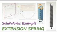 Extension SPRING with Hooks in SolidWorks in 4 Minutes!