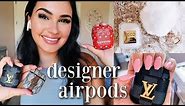 trying designer airpod cases *gucci, louis vuitton, etc.*