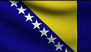 [10 Hours] Bosnia and Herzegovina Flag Waving - Video & Audio - Waving Flags
