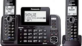 Panasonic 2-Line Cordless Phone System with 2 Handsets - Answering Machine, Link2Cell, 3-Way Conference, Call Block, Long Range DECT 6.0, Bluetooth - KX-TG9542B (Black)