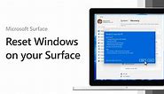 Restore or reset Surface for Windows