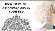 How to paint a flower mandala wall stencil above your bed (DIY instructions video, painting mandala)