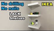 ✅ IKEA Lack shelf no drilling no nails on wall