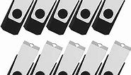 TOPESEL 10 Pack 16GB USB 2.0 Flash Drive Memory Stick Fold Storage Thumb Stick Pen Swivel Design (16G, 10PCS, Black)