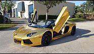 Gold Lamborghini Aventador Roadster By Custom Wrap Design See How It's Done