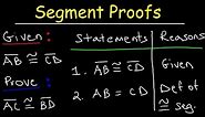 Two Column Proofs of Congruent Segments - Midpoints, Substitution, Division & Addition Property