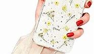 Cocomii Clear iPhone 8 Plus/7 Plus Case - Real Flower Clear - Slim - Lightweight - Glossy - Pressed Dried Flower Glitter Floral - Luxury Cover Compatible with Apple iPhone 8 Plus/7 Plus (Yellow)