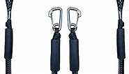 3FT Bungee Dock Line Boat Ropes for Docking Line Mooring Rope with Stainless Steel Clip Accessories for Boats 2pcs