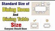 Standard Size of Dining Room and Table Size - Dining Table Size