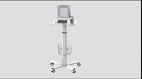 hemsoe Adjustable Rolling Medical Cart: Pneumatic Mobile Workstation with iPad Enclosure for 9.7-13" iPad and Tablet - Ideal for Hospital Dental Clinic Office