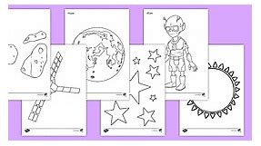 Space Themed Colouring Sheets