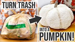 DIY Trash Pumpkin - How to Make a Faux Pumpkin from TRASH! - HGTV Handmade