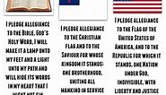 VBS Pledges (Easy Printable) Bible, American, & Christian Flag Pledge