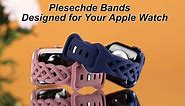 Slim Silicone Bands Compatible with Apple Watch Band 40mm 38mm 41mm 44mm 45mm 42mm Women Floral Breathable Braided Lace Thin Sport Strap Replacement Wristbands for iWatch SE Series 9 8 7 6 5 4 3 2 1