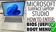Microsoft Surface Laptop Studio - How to Enter Bios (UEFI) Settings & Change Boot Order
