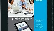 Blue Sky ProView Legacy Black 3 Ring Binder, Letter Size, 1", Textured Faux Leather Cover, Built-in Pockets, Holds 175 Sheets (94029)