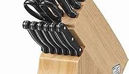 Chicago Cutlery Essentials 15 Piece Stainless Steel Kitchen Knife Set with Shears, Paring, Fruit, Utility, Santoku, Bread, and Steak Knives, Knife Set for the Kitchen with Block