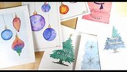 Watercolor Christmas Cards - Wet in Wet Wash Ornaments Tutorial