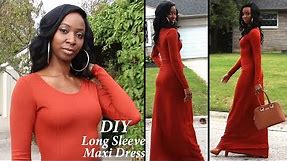 DIY Long Sleeve Maxi Dress (Easy) Step by Step