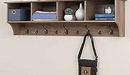 Prepac 60 inch Wide Hanging Entryway Shelf, Drifted Gray