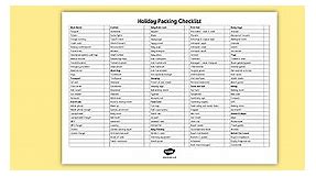 Holiday Packing Checklist