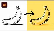 Adobe Illustrator Tutorial - Create a Banana Vector (HD)