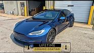 Blue Tesla Model S Plaid with FULL Exterior Ceramic Coating | Tesla Ceramic Coating Near Me