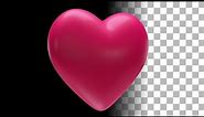 3D Valentine Heart Transparent alpha loop