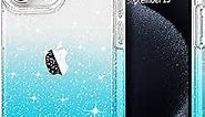 Hython Case for iPhone 15 Pro Case Glitter, Cute Clear Glitter Sparkly Shiny Bling Sparkle Cover, Anti-Scratch Soft TPU Thin Slim Fit Shockproof Protective Phone Cases Women Girls, Gradient Sky Blue