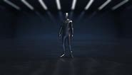 Download NFT Project Digital Robotic Man Stand on Futuristic Room for free