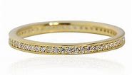 Meissa Sterling Silver Rings for Women Eternity Band Channel Set Around Diamond CZ Wedding Ring (Gold, 7.75)