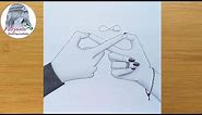 How to draw infinite love symbol with couple hand || pencil sketch || Valentine's Day special