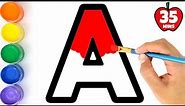 Learn Alphabet a to z with Words - Colouring and Drawing for kids