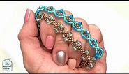 Seed Bead Bracelet THE HELIX Beading Tutorial with 4mm bicone crystals or 4mm round beads