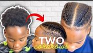 How to cornrow two braids on short hair|🔥😱🔥✨dutch braid|man bun✨