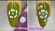 Easy Flower Nails Art For Beginner 💖Vẽ Hoa Năm Cánh 💅New Nails Design 💝 New Nails