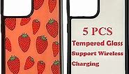 5PCS Sublimation Blanks Phone Case Covers Compatible with Samsung Galaxy S21 Ultra,Tempered Glass Easy to Sublimate DIY, 2 in 1 2D Soft Rubber TPU Heat Transfer Support Wireless Charging